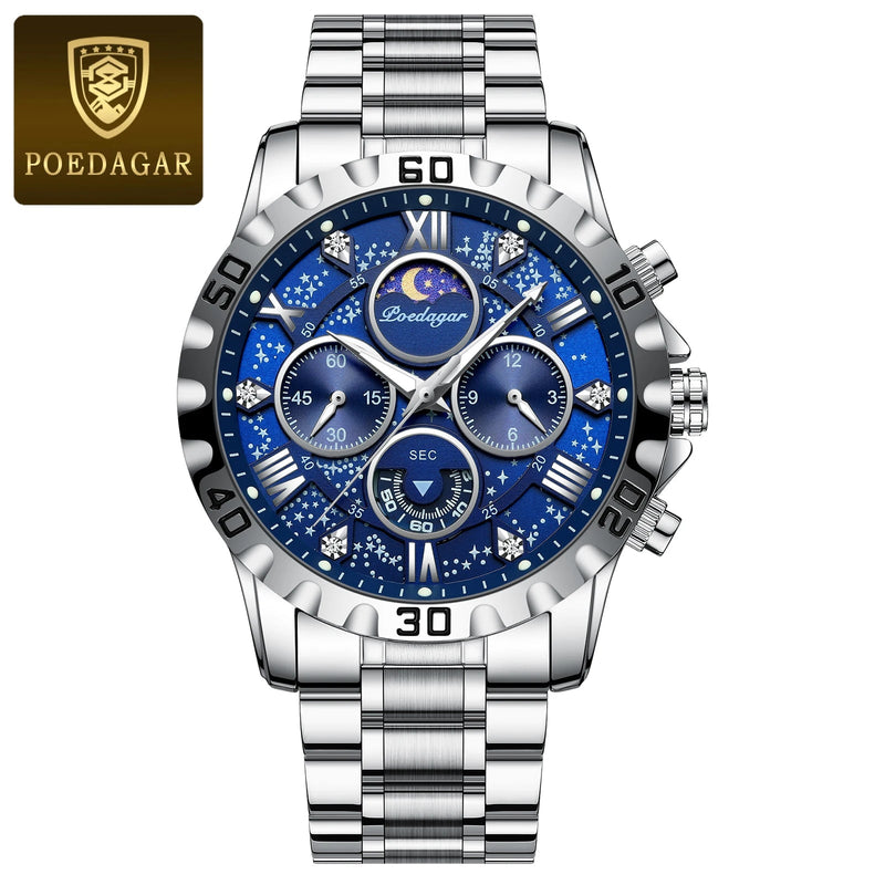 Relógio fino em aço inoxidável - Poedagar Luxurious